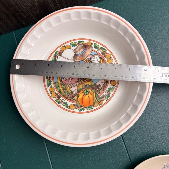 Vintage 90s Watkins Country Kids autumn pie plate and dessert plate - Picture 6 of 7